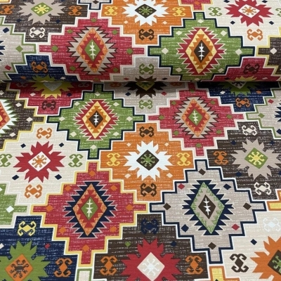 Kırmızı Klasik Kilim Panama Keteni