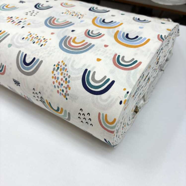 Gökkuşağı Desenli Poplin Kumaş