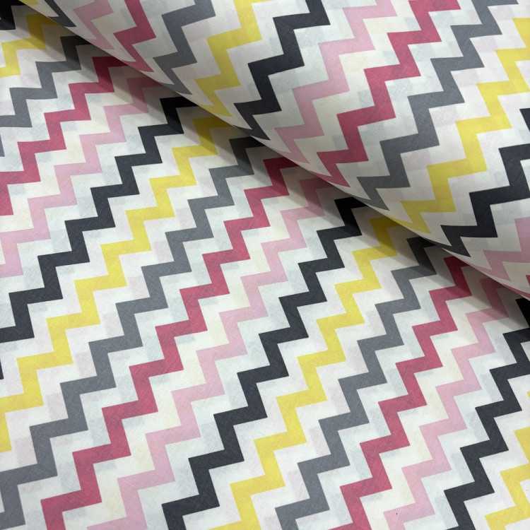 Renkli Zigzaglar Poplin Kumaş Renkli Zigzaglar Poplin Kumaş