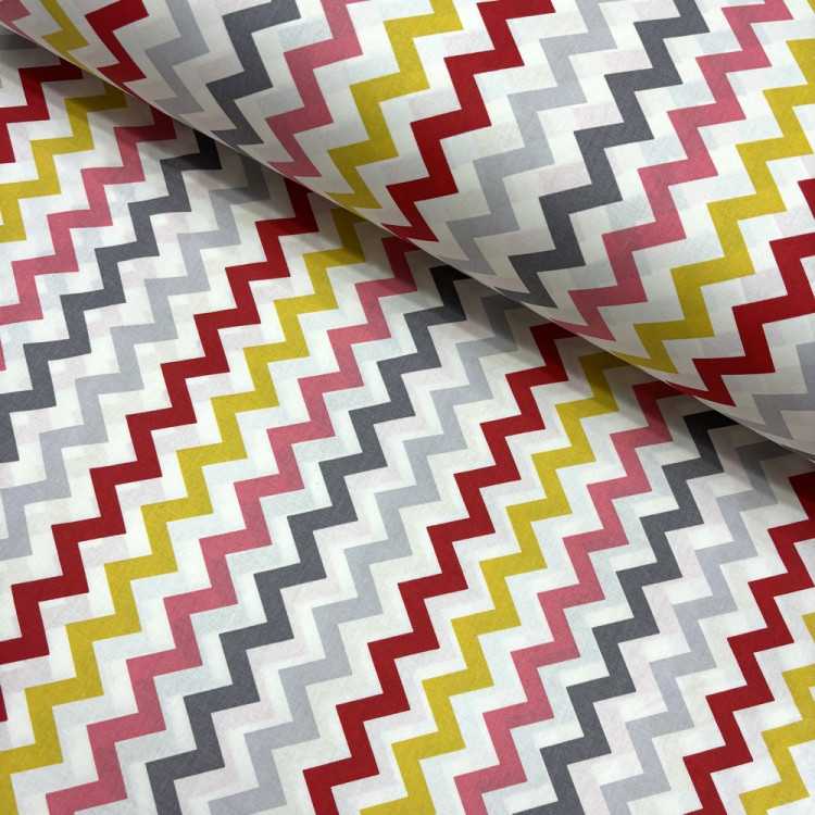 Renkli Zigzaglar Poplin Kumaş Renkli Zigzaglar Poplin Kumaş