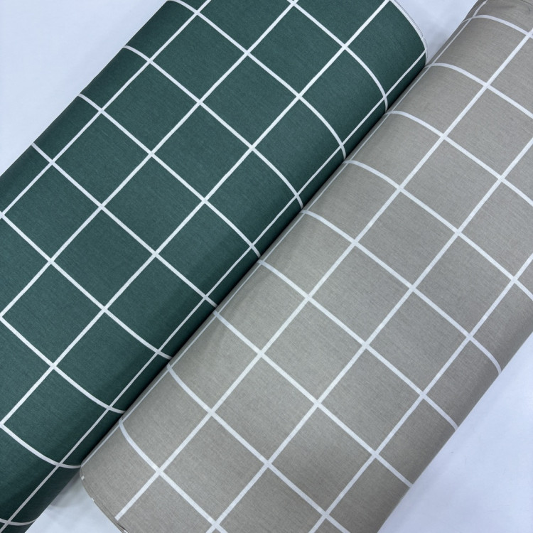 Büyük Kare Desenli Poplin Kumaş Büyük Kare Desenli Poplin Kumaş