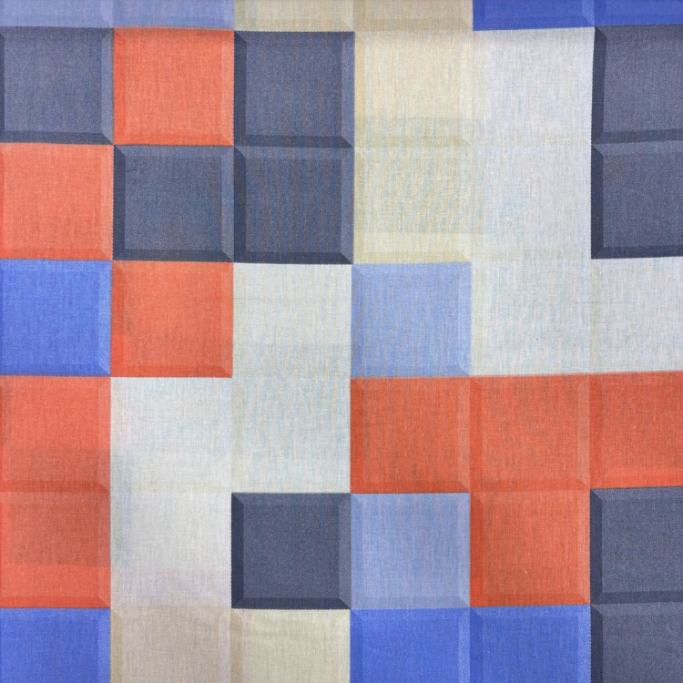 Renkli Geometrik Kareler Poplin Kumaş Renkli Geometrik Kareler Poplin Kumaş