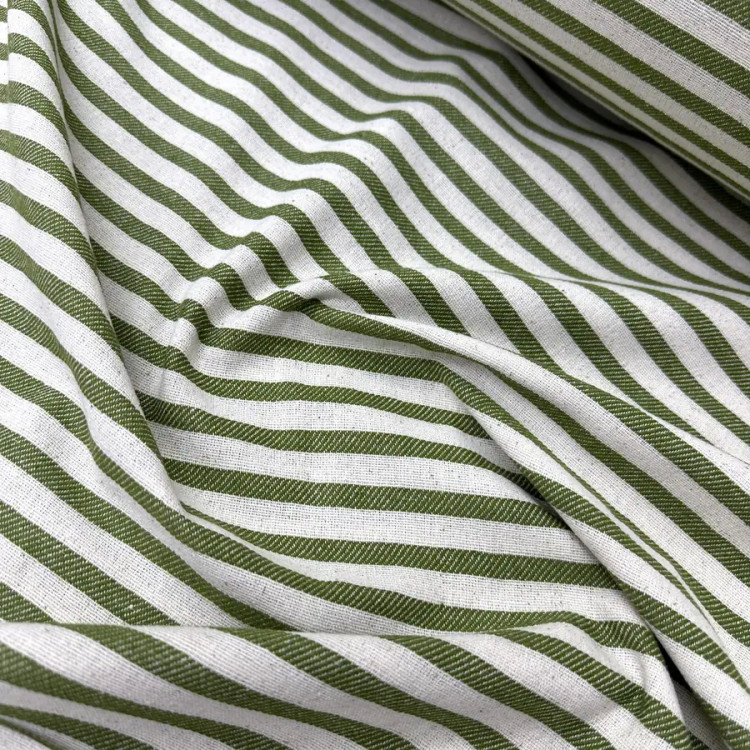 Çizgili Naturel Buldan Ham Keten Kumaş