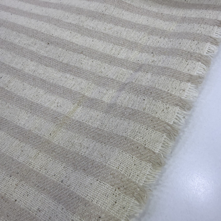 Çizgili Naturel Buldan Ham Keten Kumaş