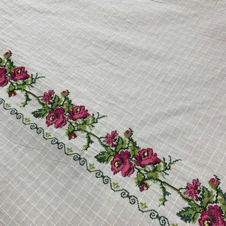 Nakışlı Perdelik Buldan Bezi Kumaş